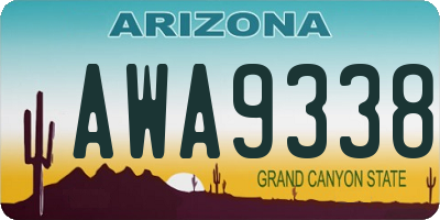 AZ license plate AWA9338