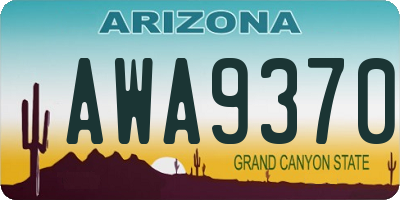 AZ license plate AWA9370