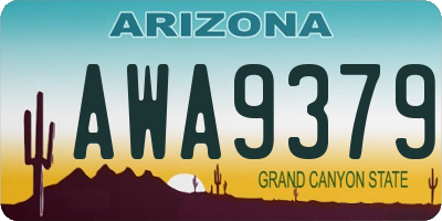AZ license plate AWA9379