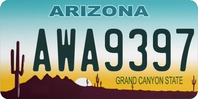 AZ license plate AWA9397