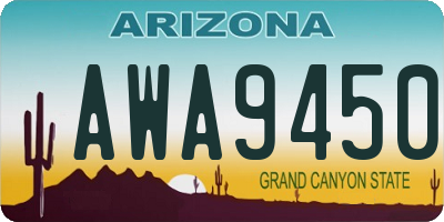 AZ license plate AWA9450