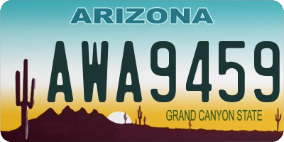 AZ license plate AWA9459