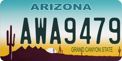 AZ license plate AWA9479