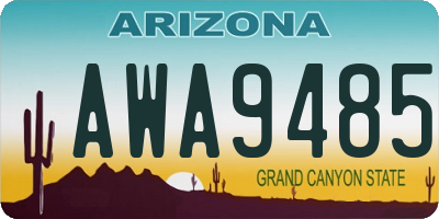 AZ license plate AWA9485