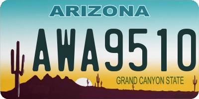 AZ license plate AWA9510