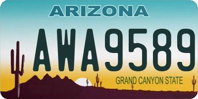 AZ license plate AWA9589
