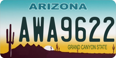 AZ license plate AWA9622