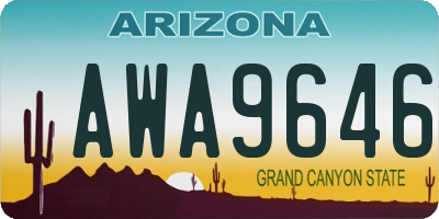 AZ license plate AWA9646