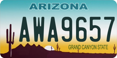 AZ license plate AWA9657