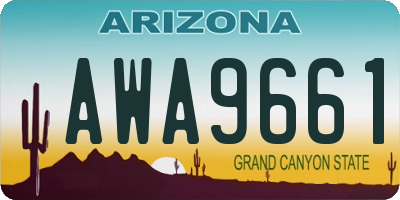 AZ license plate AWA9661