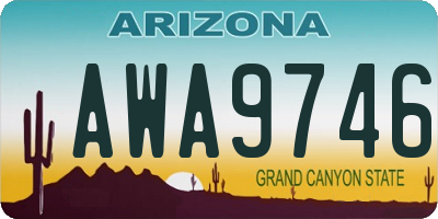 AZ license plate AWA9746