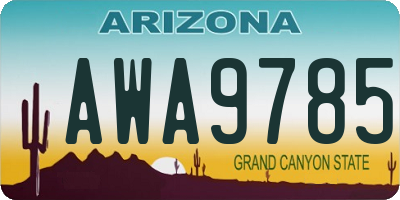 AZ license plate AWA9785