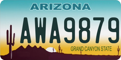 AZ license plate AWA9879