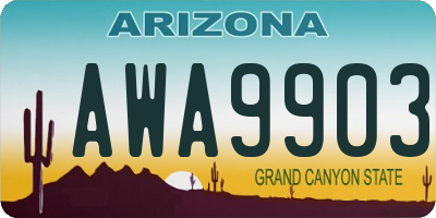 AZ license plate AWA9903