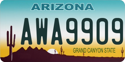 AZ license plate AWA9909