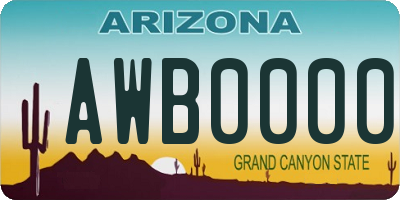 AZ license plate AWB0000