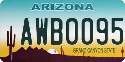 AZ license plate AWB0095