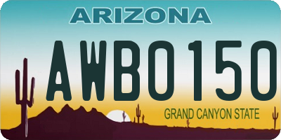 AZ license plate AWB0150