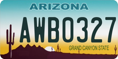 AZ license plate AWB0327