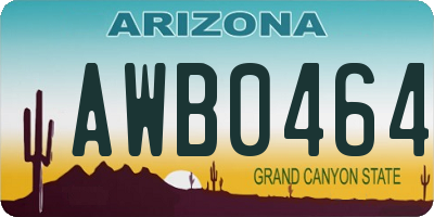 AZ license plate AWB0464