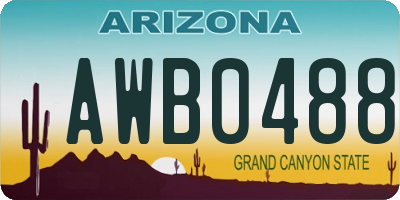 AZ license plate AWB0488
