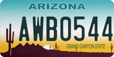 AZ license plate AWB0544