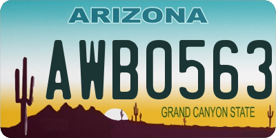 AZ license plate AWB0563