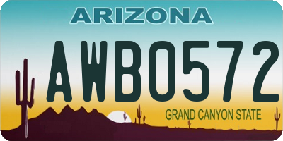 AZ license plate AWB0572