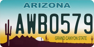AZ license plate AWB0579