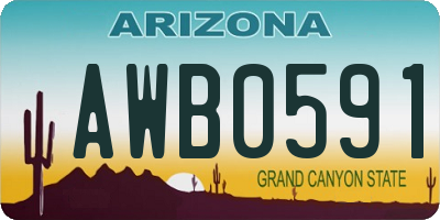 AZ license plate AWB0591