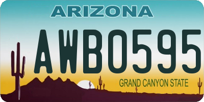 AZ license plate AWB0595
