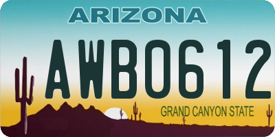 AZ license plate AWB0612