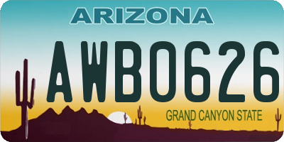 AZ license plate AWB0626