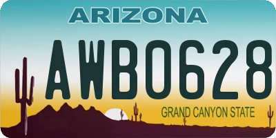 AZ license plate AWB0628