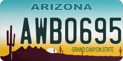 AZ license plate AWB0695