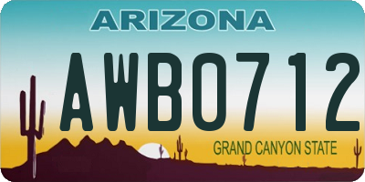 AZ license plate AWB0712