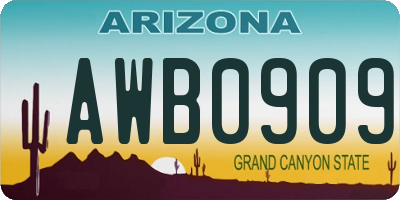 AZ license plate AWB0909