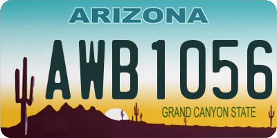 AZ license plate AWB1056