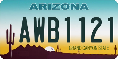AZ license plate AWB1121