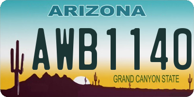 AZ license plate AWB1140