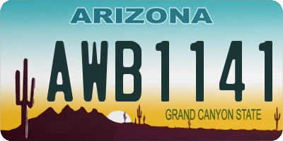 AZ license plate AWB1141