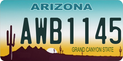 AZ license plate AWB1145