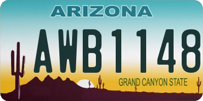 AZ license plate AWB1148