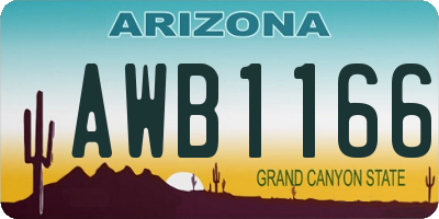 AZ license plate AWB1166
