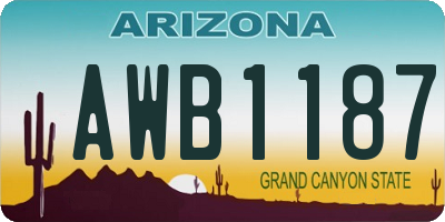 AZ license plate AWB1187