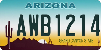 AZ license plate AWB1214