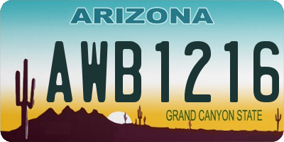 AZ license plate AWB1216