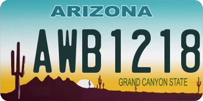 AZ license plate AWB1218