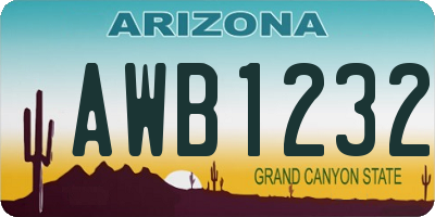 AZ license plate AWB1232
