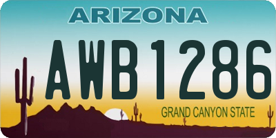AZ license plate AWB1286